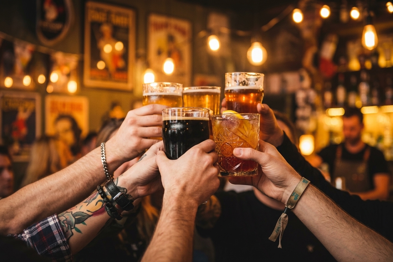 Hombre joven en un bar o after, con frustración contenida